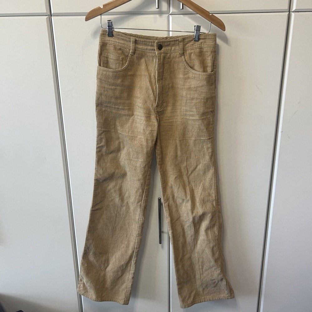 Vintage Jordache Mens Tan Corduroy Pants Straight Leg Beige 32x31 Made in HK
